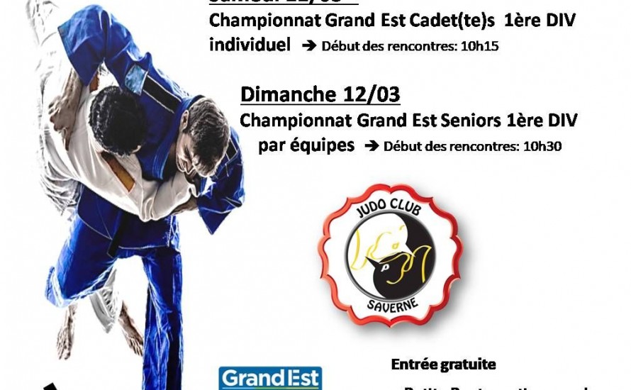Championnat Grand Est Cadet et Sénior les 11 et 12 mars 2023